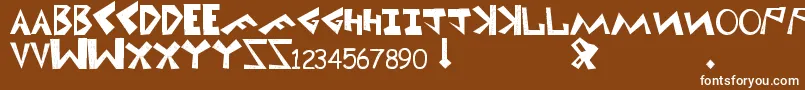 Uni1 Font – White Fonts on Brown Background