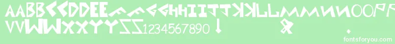 Uni1 Font – White Fonts on Green Background