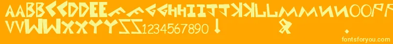 Uni1 Font – Yellow Fonts on Orange Background