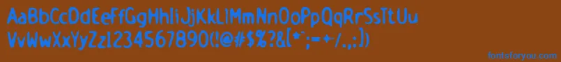 フォントHolsb – 茶色の背景に青い文字