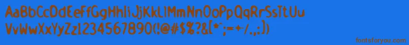 フォントHolsb – 茶色の文字が青い背景にあります。