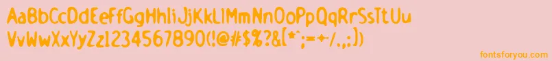 フォントHolsb – オレンジの文字がピンクの背景にあります。