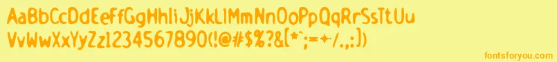 フォントHolsb – オレンジの文字が黄色の背景にあります。