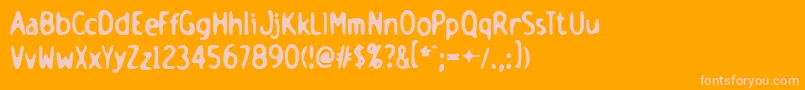 Holsb Font – Pink Fonts on Orange Background