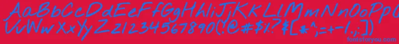 Nothingyoucoulddobold-fontti – siniset fontit punaisella taustalla