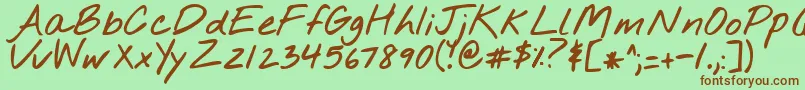 Nothingyoucoulddobold-fontti – ruskeat fontit vihreällä taustalla