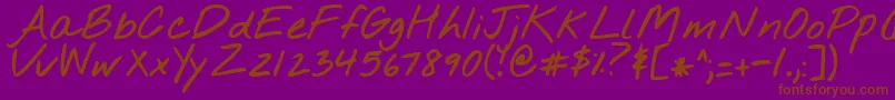 Nothingyoucoulddobold Font – Brown Fonts on Purple Background