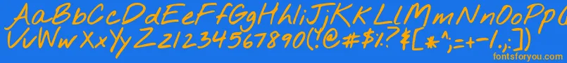 Nothingyoucoulddobold-Schriftart – Orangefarbene Schriften auf blauem Hintergrund