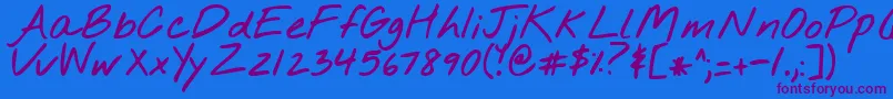 Nothingyoucoulddobold Font – Purple Fonts on Blue Background