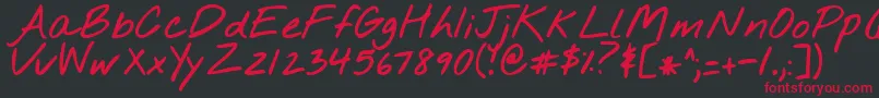Nothingyoucoulddobold Font – Red Fonts on Black Background