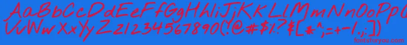 Nothingyoucoulddobold Font – Red Fonts on Blue Background