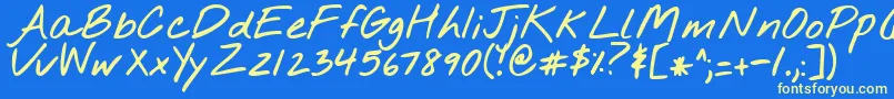 Nothingyoucoulddobold Font – Yellow Fonts on Blue Background