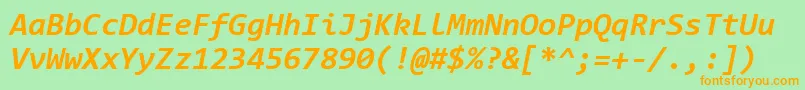 ConsolasBoldItalic Font – Orange Fonts on Green Background