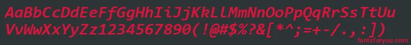 ConsolasBoldItalic Font – Red Fonts on Black Background