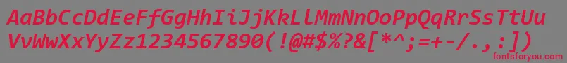 ConsolasBoldItalic Font – Red Fonts on Gray Background