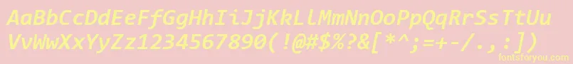 ConsolasBoldItalic Font – Yellow Fonts on Pink Background