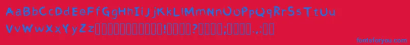AbbiRegular Font – Blue Fonts on Red Background