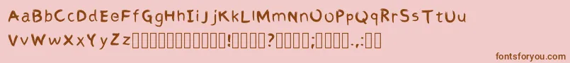 Fonte AbbiRegular – fontes marrons em um fundo rosa
