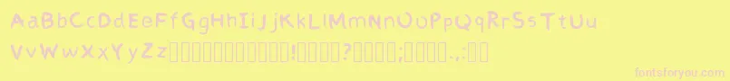 AbbiRegular Font – Pink Fonts on Yellow Background