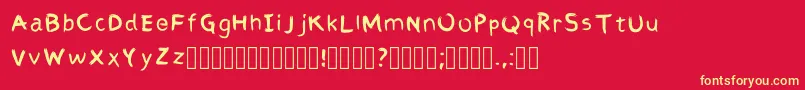 AbbiRegular Font – Yellow Fonts on Red Background