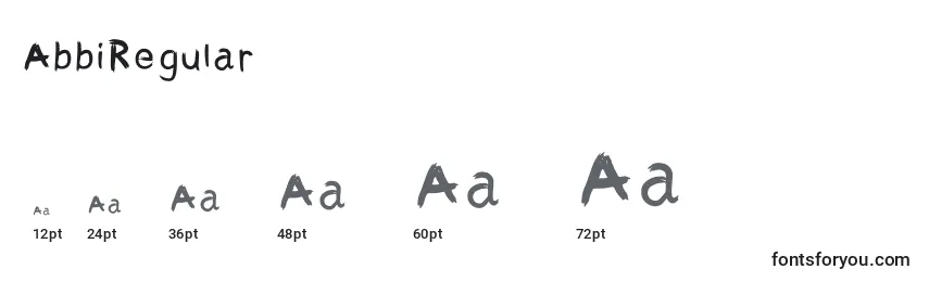 Размеры шрифта AbbiRegular