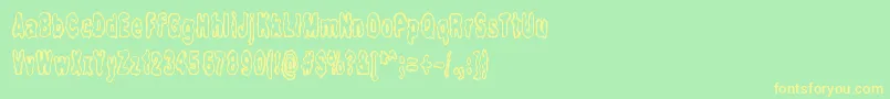 FidgetyBrk Font – Yellow Fonts on Green Background