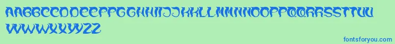 OverTheMountain Font – Blue Fonts on Green Background