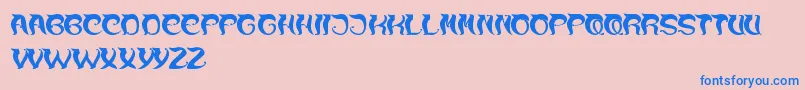 OverTheMountain Font – Blue Fonts on Pink Background