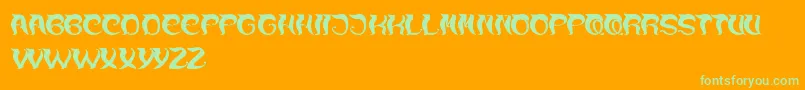 OverTheMountain Font – Green Fonts on Orange Background