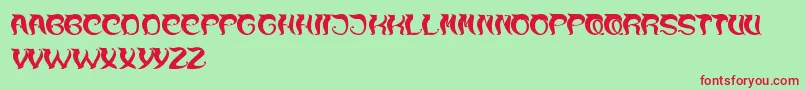 OverTheMountain Font – Red Fonts on Green Background