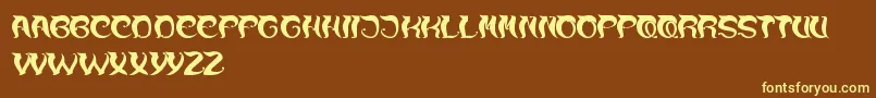 OverTheMountain Font – Yellow Fonts on Brown Background