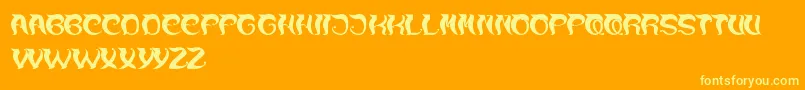 OverTheMountain Font – Yellow Fonts on Orange Background