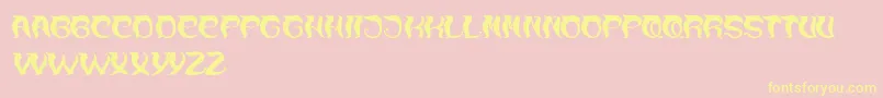Saiba mais sobre a fonte OverTheMountain Fonte OverTheMountain – fontes amarelas em um fundo rosa