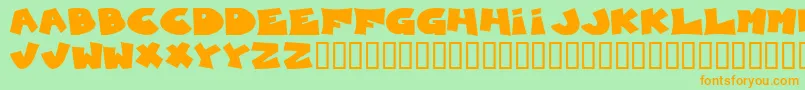 BlueberryFoxhound Font – Orange Fonts on Green Background