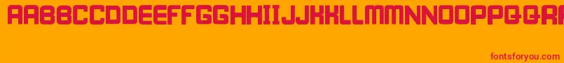 フォントIWillWait – オレンジの背景に赤い文字