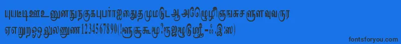 ImayamRegular-Schriftart – Schwarze Schriften auf blauem Hintergrund