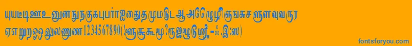ImayamRegular Font – Blue Fonts on Orange Background