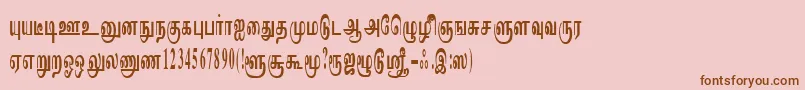 ImayamRegular-Schriftart – Braune Schriften auf rosa Hintergrund