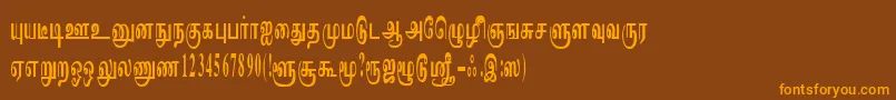 ImayamRegular Font – Orange Fonts on Brown Background