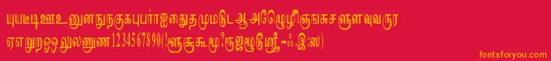 ImayamRegular Font – Orange Fonts on Red Background