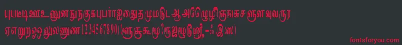 フォントImayamRegular – 黒い背景に赤い文字