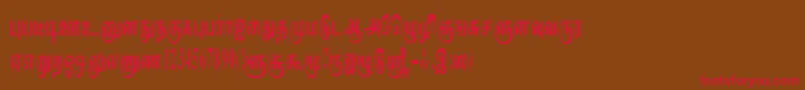 ImayamRegular-fontti – punaiset fontit ruskealla taustalla
