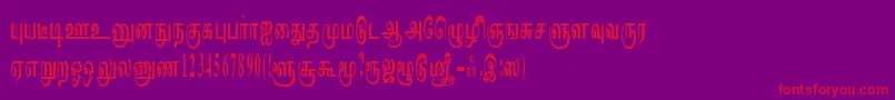 ImayamRegular-fontti – punaiset fontit violetilla taustalla