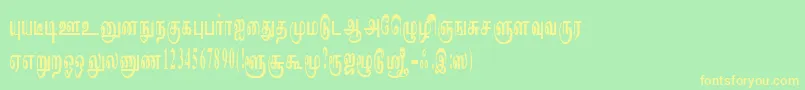 ImayamRegular-fontti – keltaiset fontit vihreällä taustalla