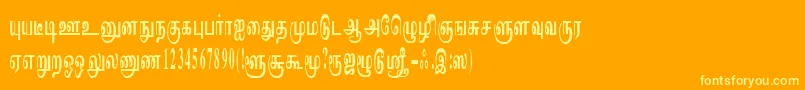 フォントImayamRegular – オレンジの背景に黄色の文字