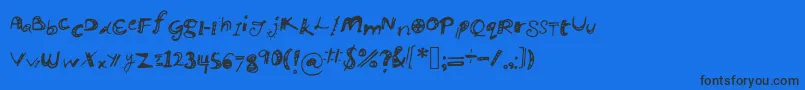 Manikmanik Font – Black Fonts on Blue Background