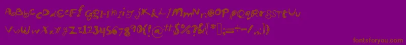 Manikmanik-fontti – ruskeat fontit violetilla taustalla