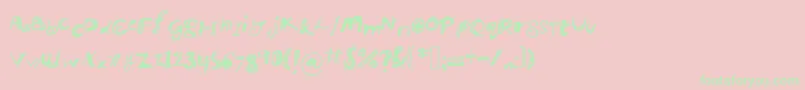 Manikmanik Font – Green Fonts on Pink Background