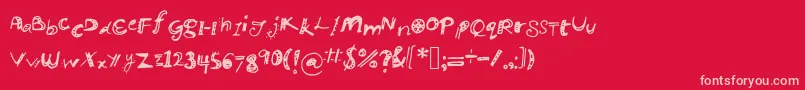 Manikmanik Font – Pink Fonts on Red Background