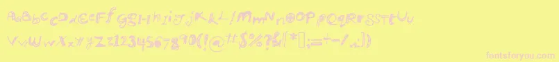 Manikmanik Font – Pink Fonts on Yellow Background